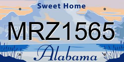 MRZ1565 Alabama License Plate