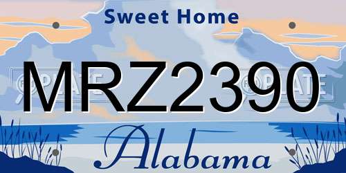 MRZ2390 Alabama License Plate