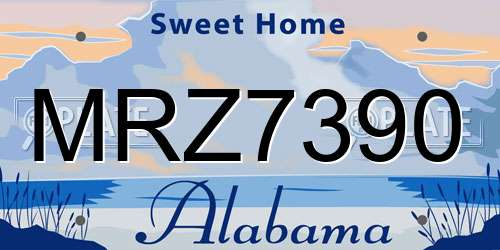 MRZ7390 Alabama License Plate