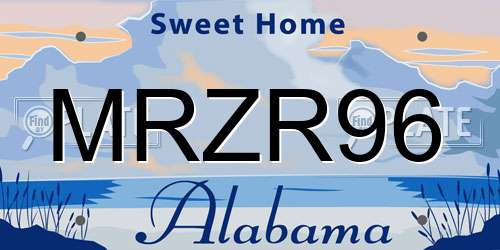 MRZR96 Alabama License Plate