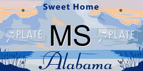 MS Alabama License Plate