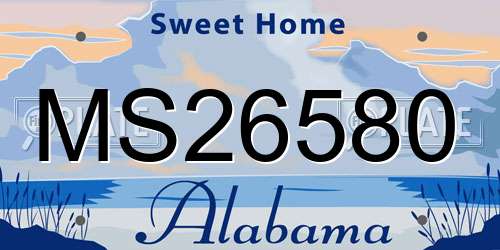 MS26580 Alabama License Plate