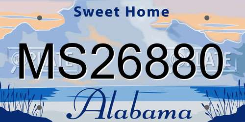 MS26880 Alabama License Plate