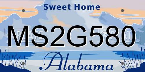 MS2G580 Alabama License Plate