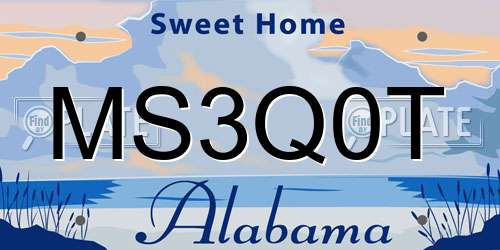 MS3Q0T Alabama License Plate