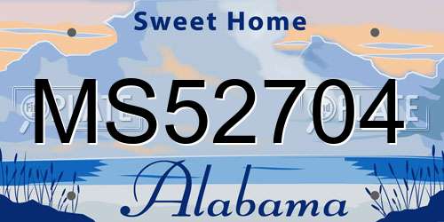 MS52704 Alabama License Plate