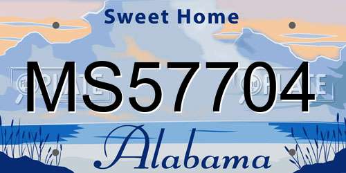 MS57704 Alabama License Plate