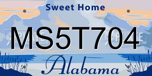 MS5T704 Alabama License Plate