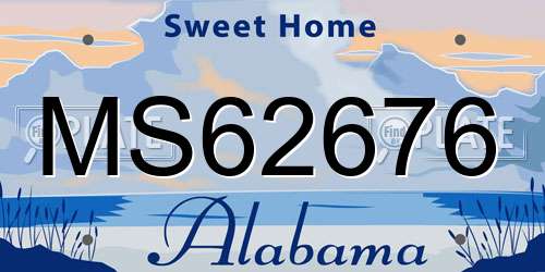 MS62676 Alabama License Plate