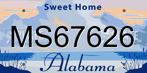 MS67626 Alabama License Plate