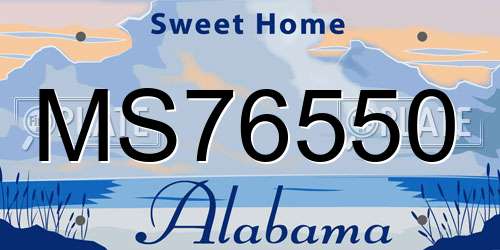 MS76550 Alabama License Plate