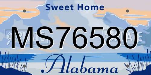 MS76580 Alabama License Plate