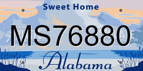 MS76880 Alabama License Plate