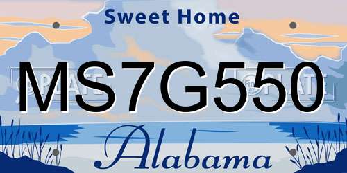 MS7G550 Alabama License Plate