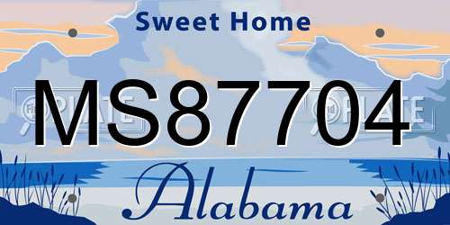 MS87704 Alabama License Plate