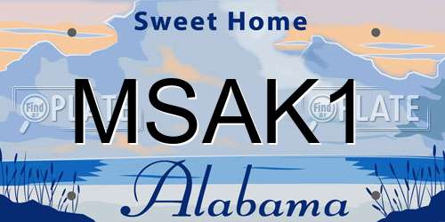 MSAK1 Alabama License Plate