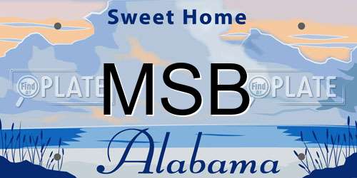 MSB Alabama License Plate