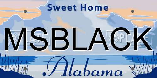 MSBLACK Alabama License Plate