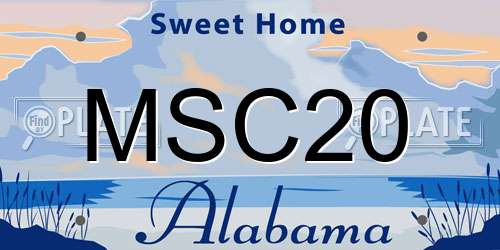 MSC20 Alabama License Plate