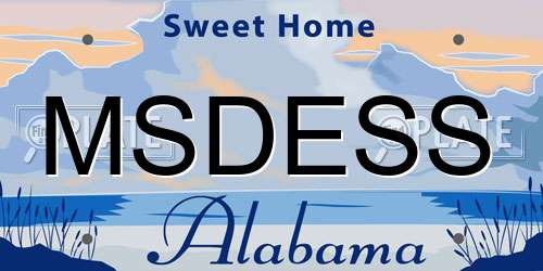 MSDESS Alabama License Plate