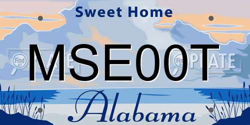 MSE00T Alabama License Plate
