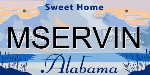 MSERVIN Alabama License Plate