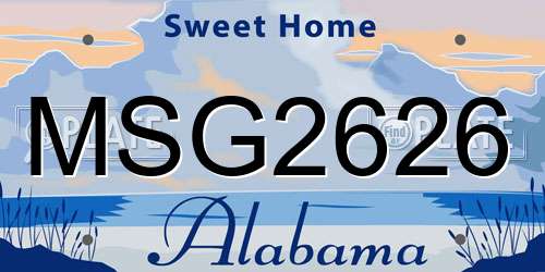MSG2626 Alabama License Plate