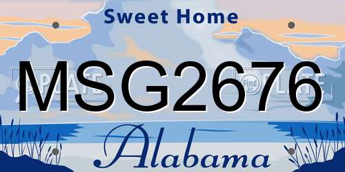MSG2676 Alabama License Plate