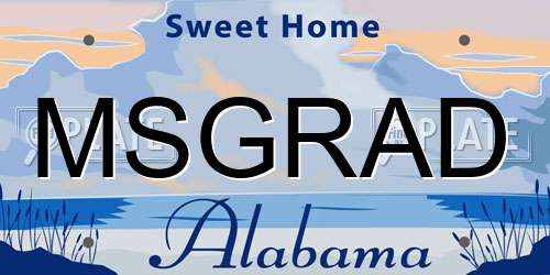 MSGRAD Alabama License Plate