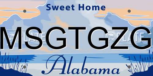 MSGTGZG Alabama License Plate