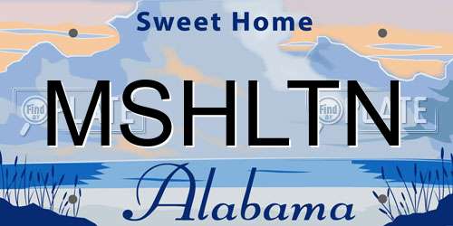 MSHLTN Alabama License Plate