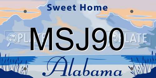 MSJ90 Alabama License Plate