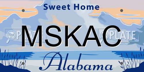 MSKAC Alabama License Plate
