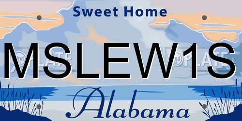 MSLEW1S Alabama License Plate
