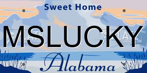 MSLUCKY Alabama License Plate