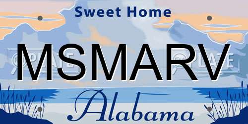 MSMARV Alabama License Plate
