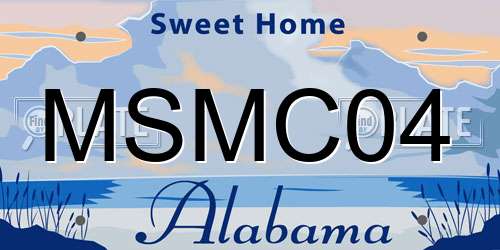 MSMC04 Alabama License Plate