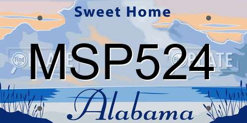 MSP524 Alabama License Plate