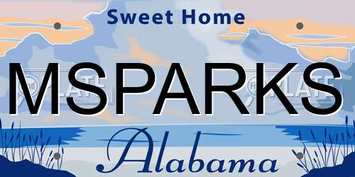 MSPARKS Alabama License Plate