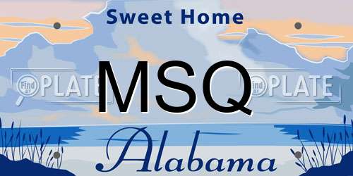 MSQ Alabama License Plate