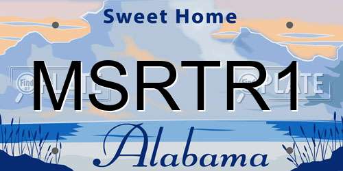 MSRTR1 Alabama License Plate