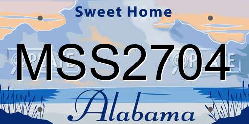 MSS2704 Alabama License Plate