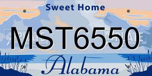 MST6550 Alabama License Plate