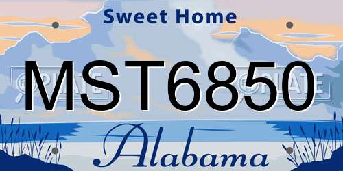 MST6850 Alabama License Plate