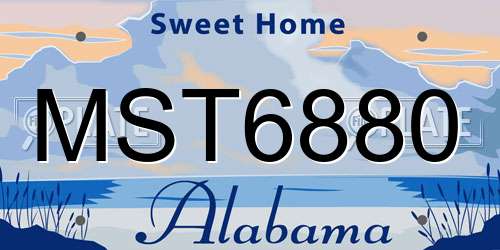 MST6880 Alabama License Plate
