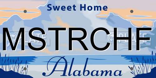 MSTRCHF Alabama License Plate