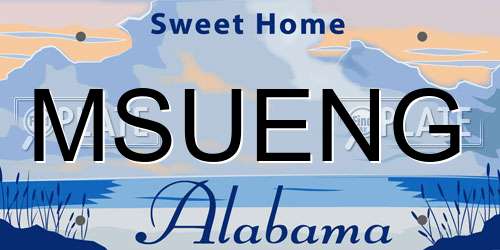 MSUENG Alabama License Plate
