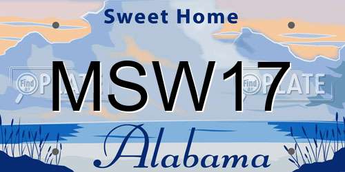 MSW17 Alabama License Plate
