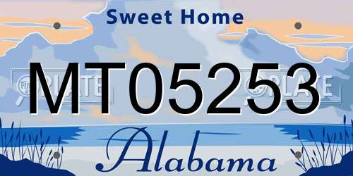 MT05253 Alabama License Plate
