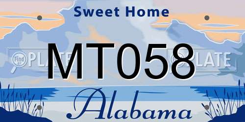 MT058 Alabama License Plate